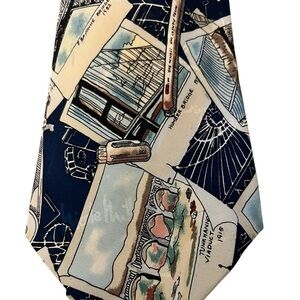 Nicole Miller bridges & architecture tools tie |Verrazanos Humber Bayonne etc